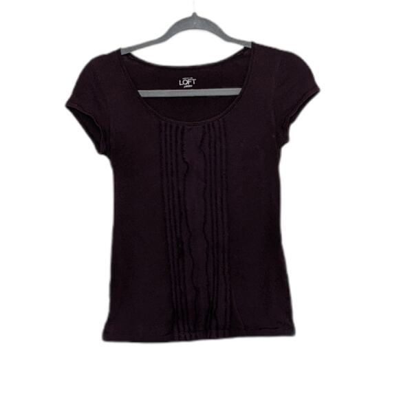 Loft Petite Burgundy Embellished Tee Sz XXSP - Picture 7 of 7